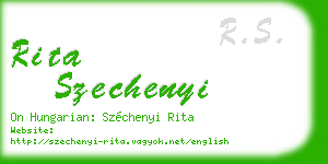 rita szechenyi business card